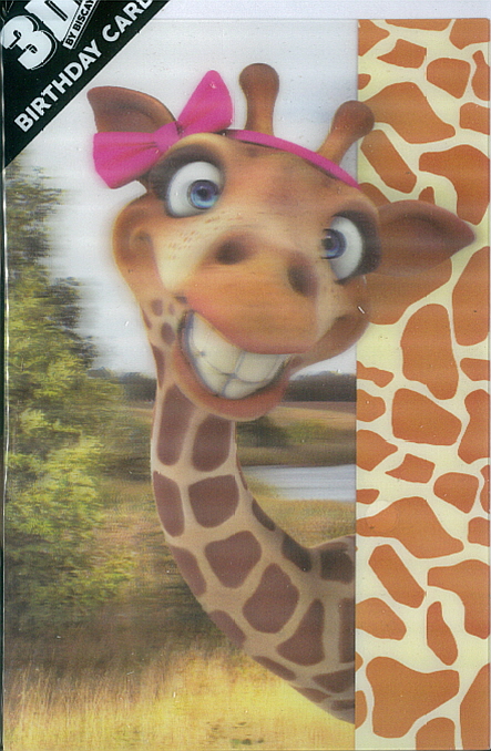 3D Card Giraffe Girl
