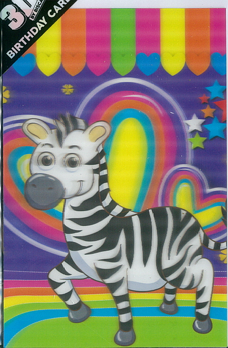 3D Card Zebra