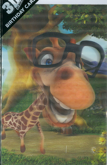3D Card Giraffe Glasses