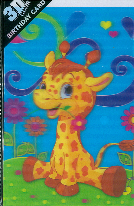3D Card Giraffe Cute