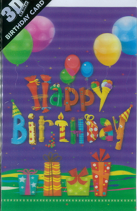3D Card Happy Birthday Presents