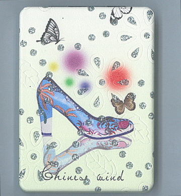 Hand Held Mirror Designed shoes and Butterflies