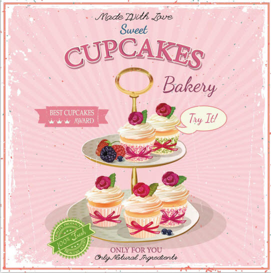 Serviette 2 layer pink cupcake design