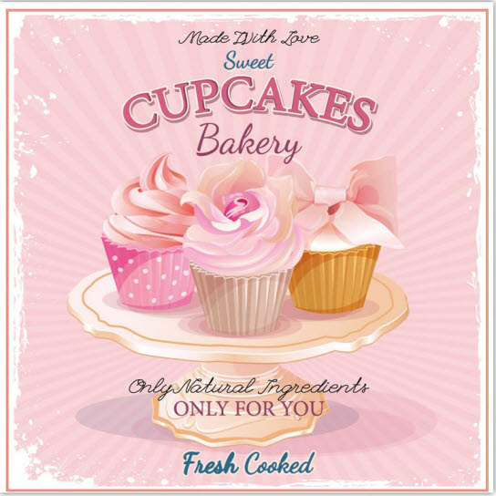 Serviette pink cupcake