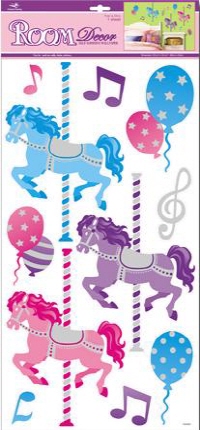 Room Decor Glitter Merrygoround 3 horses
