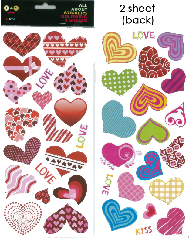 Sticker 2 Sheets Heart