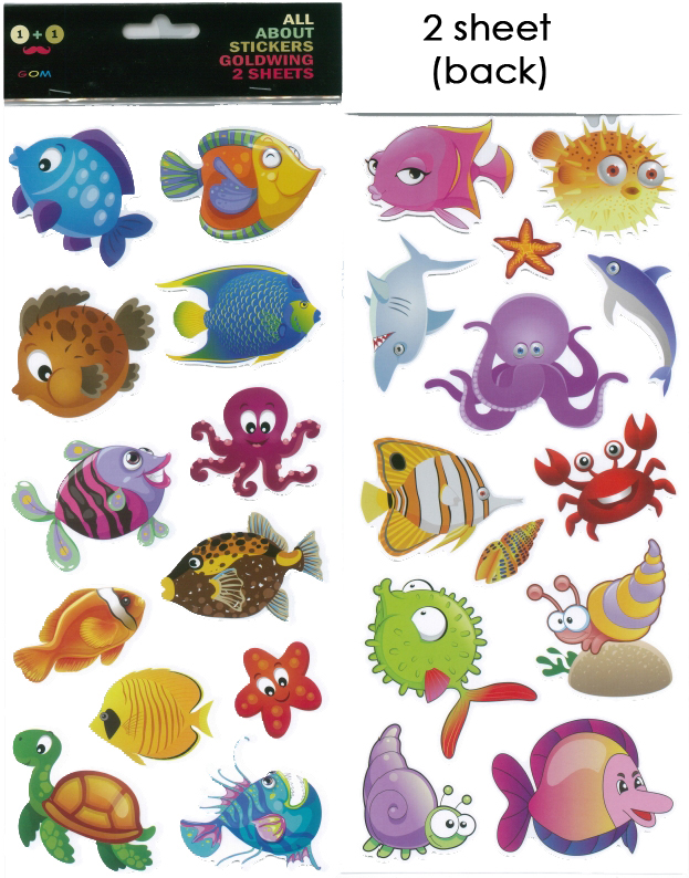 Sticker 2 Sheets Sea Animals