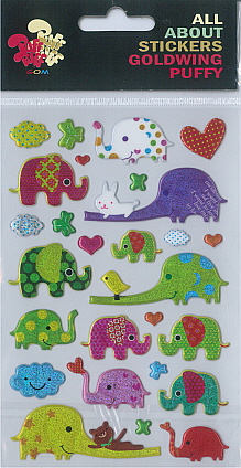 Sticker Puffy Elephants